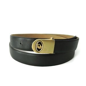 Vintage Christian Dior Black Glove Leather Belt 50